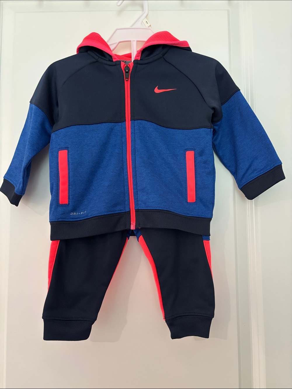 Nike Blue & Orange Kids Dri-FIT Sweatpants & Hoodie Set